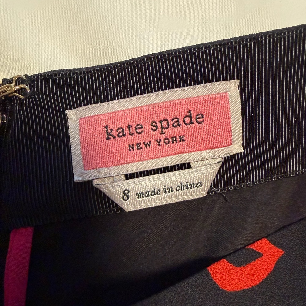 Kate Spade Black Skirt with Red Lip Pattern - Picture 5 of 5